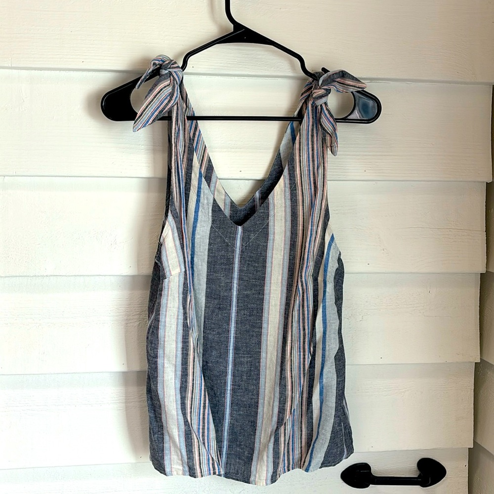 Linen tank with ties at shoulder brand *A New Day* size medium